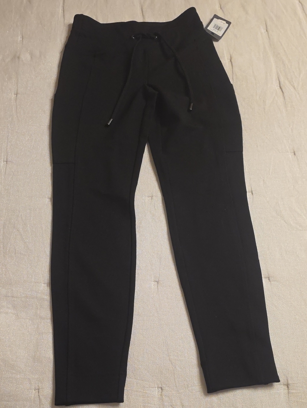 Lysse Black Skinny Ponte Drawstring Waist Pants Size XS